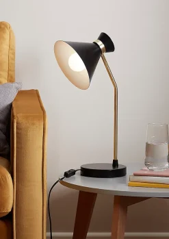 Lampe de table Apennin GoodHome E27 noir mat