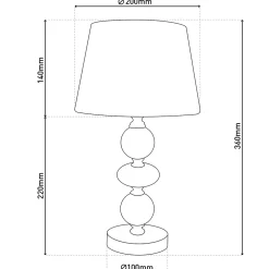 Lampe de table Araga 36cm metal ceramique textile rose douille E14 salle a manger salon entree bureau