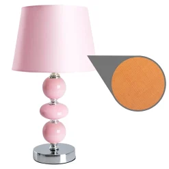 Lampe de table Araga 36cm metal ceramique textile rose douille E14 salle a manger salon entree bureau
