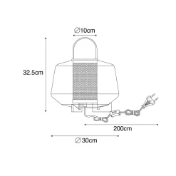 Lampe de table Art déco dorée avec verre ambre 30 cm - Kevin