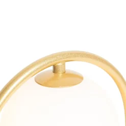 Lampe de table Art déco dorée avec verre blanc - Isabella