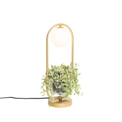 Lampe de table Art déco dorée avec verre blanc - Isabella