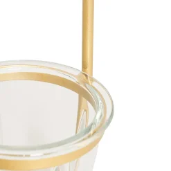 Lampe de table Art déco dorée avec verre blanc - Isabella