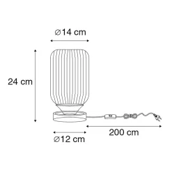 Lampe de table Art déco noire avec verre fumé - Banci
