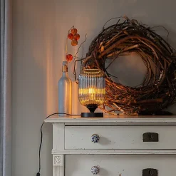 Lampe de table Art déco noire avec verre fumé - Banci