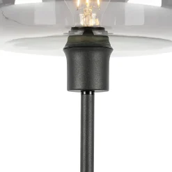 Lampe de table Art déco noire avec verre fumé - Bizle