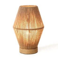 Lampe de table Arundel E27 25 x 16 x 16 cm effet bois naturel lux.pro