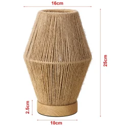 Lampe de table Arundel E27 25 x 16 x 16 cm effet bois naturel lux.pro