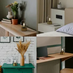 Lampe de table avec globe en verre transparent et base dorée G9 Varsovie