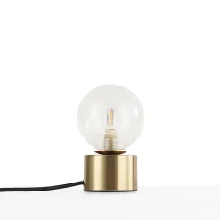 Lampe de table avec globe en verre transparent et base dorée G9 Varsovie