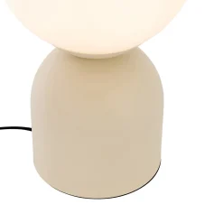 Lampe de table beige chic d'hôtel avec verre opale - Pallon Trend