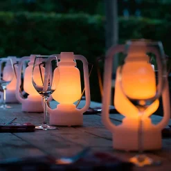 Lampe de table blanche effet flamme 22 cm - STORM MINI