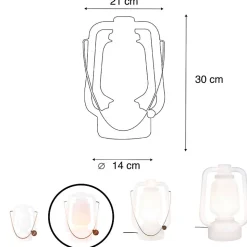 Lampe de table blanche IP44 avec haut-parleur Bluetooth - STORM MUSIC