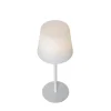 Lampe de table blanche rechargeable avec LED et variateur IP54 - Jude