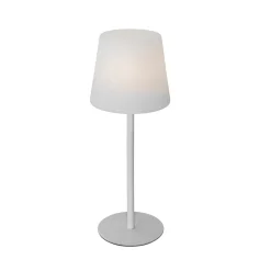 Lampe de table blanche rechargeable avec LED et variateur IP54 - Jude