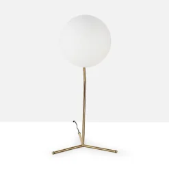 Lampe de Table Boule en Verre et Aluminium Doré Éclairage de Nuit pour Chambres et Salons 25cm LUCYE27