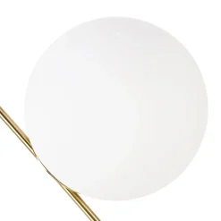 Lampe de Table Boule en Verre et Aluminium Doré Éclairage de Nuit pour Chambres et Salons 25cm LUCYE27