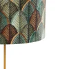 Lampe de table bronze avec abat-jour en velours motif feuilles et intérieur doré - Parte