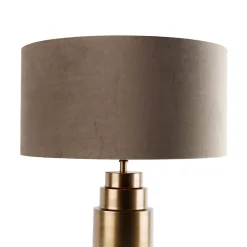 Lampe de table bronze avec abat-jour en velours taupe et doré 50 cm - Bruut