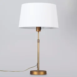Lampe de table bronze avec abat-jour blanc 35 cm réglable - Parte