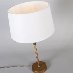 Lampe de table bronze avec abat-jour blanc 35 cm réglable - Parte