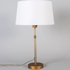 Lampe de table bronze avec abat-jour blanc 35 cm réglable - Parte