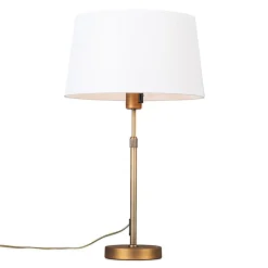 Lampe de table bronze avec abat-jour blanc 35 cm réglable - Parte