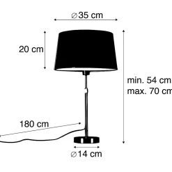 Lampe de table bronze avec abat-jour blanc 35 cm réglable - Parte