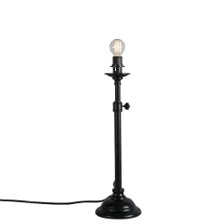 Lampe de table classique noire réglable sans abat-jour - Accia
