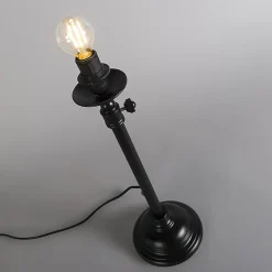 Lampe de table classique noire réglable sans abat-jour - Accia