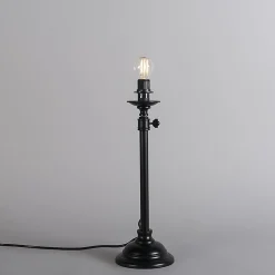 Lampe de table classique noire réglable sans abat-jour - Accia