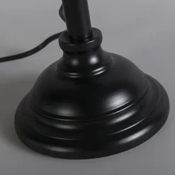 Lampe de table classique noire réglable sans abat-jour - Accia