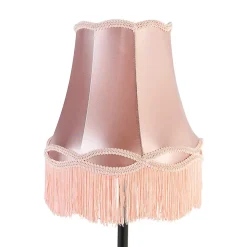 Lampe de table classique noire avec abat-jour rose 30 cm - Simplo