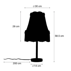 Lampe de table classique noire avec abat-jour rose 30 cm - Simplo