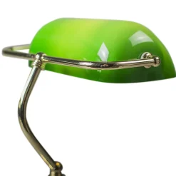 Lampe de table classique/lampe de notaire en laiton avec verre vert - Banker
