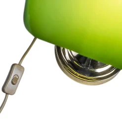 Lampe de table classique/lampe de notaire en laiton avec verre vert - Banker