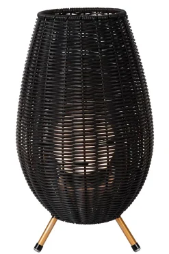 Lampe de table COLIN IP44 en synthétique avec LED intégré - Noir - Lucide