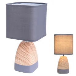 Lampe de table 'CREMONA' en céramique brune/grise avec douille E14, lampe de table pour le salon 31 cm de haut