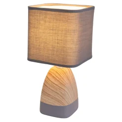 Lampe de table 'CREMONA' en céramique brune/grise avec douille E14, lampe de table pour le salon 31 cm de haut