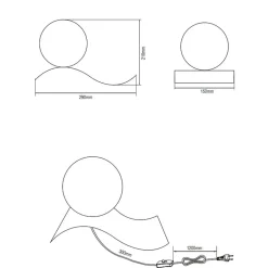 Lampe de table design culot E14 cuivre - Trio - Lara