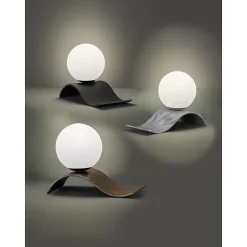 Lampe de table design culot E14 noire - Trio - Lara