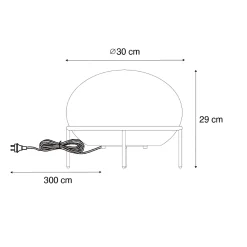 Lampe de table design d'extérieur noire - Jannie