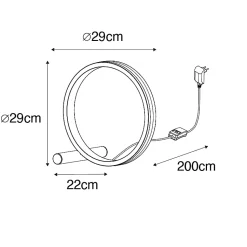 Lampe de table design en laiton avec LED à 3 niveaux de luminosité - Navara