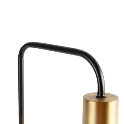 Lampe de table design noire avec verre doré et fumé - Zuzanna