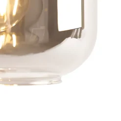 Lampe de table design noire avec verre doré et fumé - Zuzanna