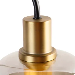 Lampe de table design noire avec verre doré et fumé - Zuzanna