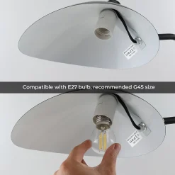 Lampe de Table Design Nordique Noire, Style Moderne pour Bureau, Chambre, E27