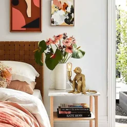 Lampe de Table Design Singe en Résine, Fini Doré, Style Industriel, Ampoule E27 à Filament, Idéale pour une Décoration M