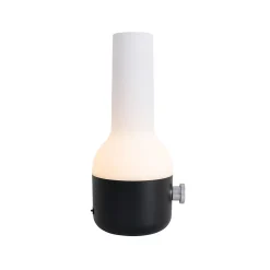 Lampe de table d'extérieur noire et blanche avec LED rechargeable IP44 - Haard