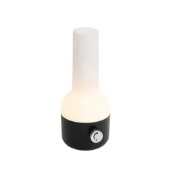 Lampe de table d'extérieur noire et blanche avec LED rechargeable IP44 - Haard